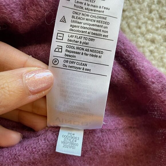 Brushed V-Neck Polo Alpaca & Wool-Blend Sweater Size L NWOT - Picture 5 of 10